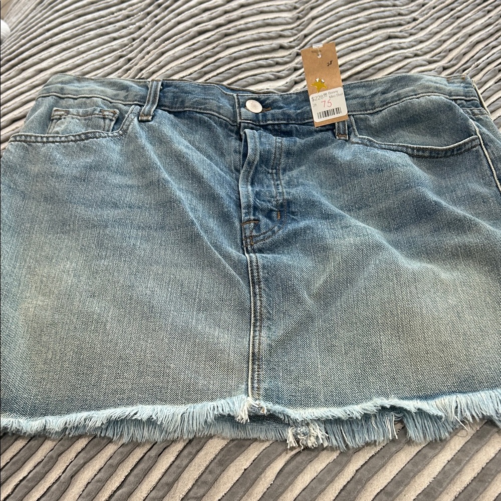 J Brand Light Blue Denim Mini Skirt